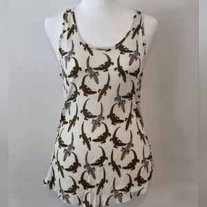 H&M Cream Tank with Brown and Black Animal Print